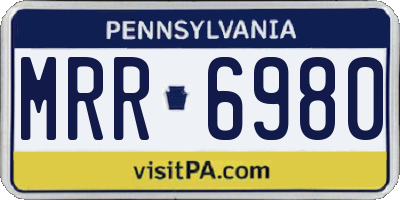 PA license plate MRR6980