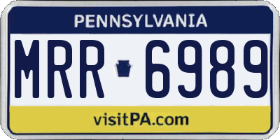 PA license plate MRR6989