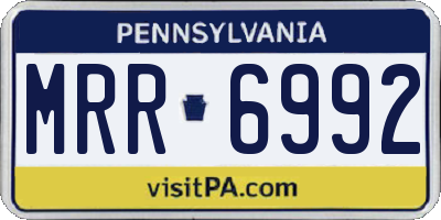 PA license plate MRR6992