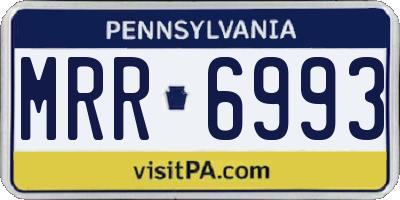 PA license plate MRR6993