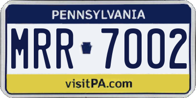 PA license plate MRR7002