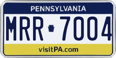PA license plate MRR7004