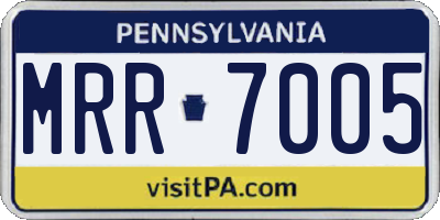 PA license plate MRR7005
