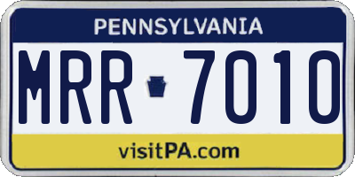 PA license plate MRR7010