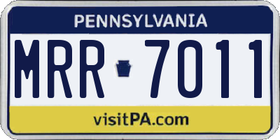 PA license plate MRR7011