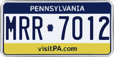 PA license plate MRR7012