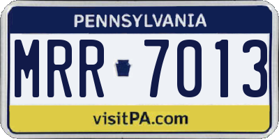 PA license plate MRR7013