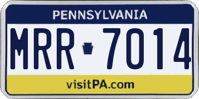 PA license plate MRR7014