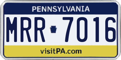 PA license plate MRR7016