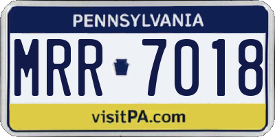 PA license plate MRR7018