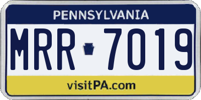 PA license plate MRR7019