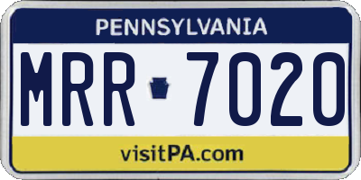PA license plate MRR7020