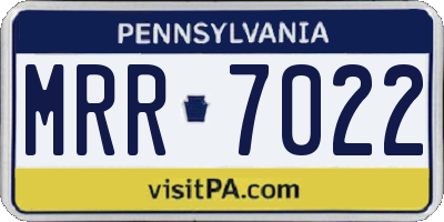 PA license plate MRR7022