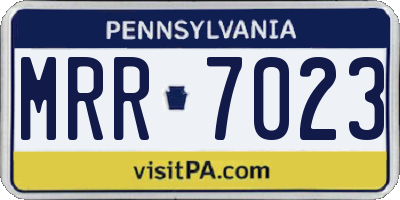 PA license plate MRR7023