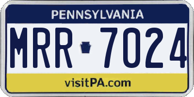 PA license plate MRR7024