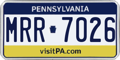 PA license plate MRR7026