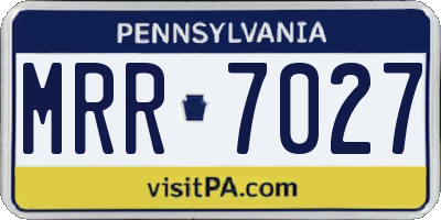 PA license plate MRR7027