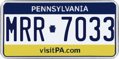 PA license plate MRR7033