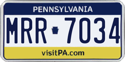PA license plate MRR7034