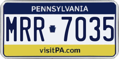PA license plate MRR7035