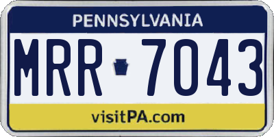 PA license plate MRR7043