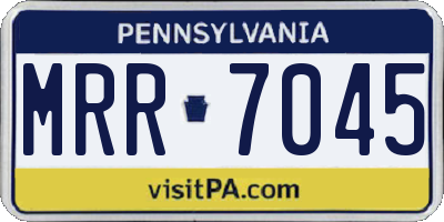 PA license plate MRR7045
