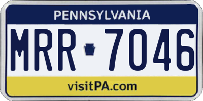 PA license plate MRR7046