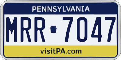PA license plate MRR7047
