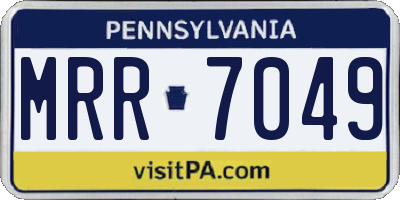 PA license plate MRR7049