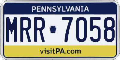 PA license plate MRR7058