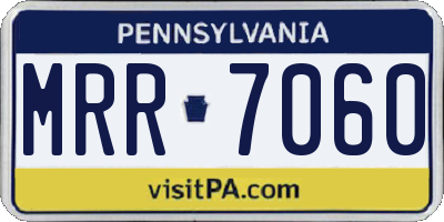 PA license plate MRR7060