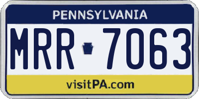 PA license plate MRR7063