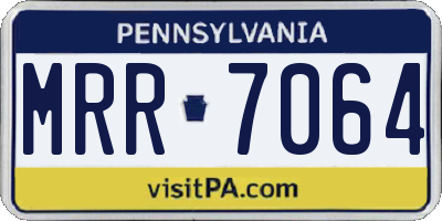 PA license plate MRR7064