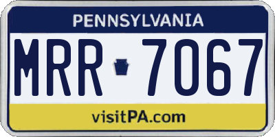 PA license plate MRR7067