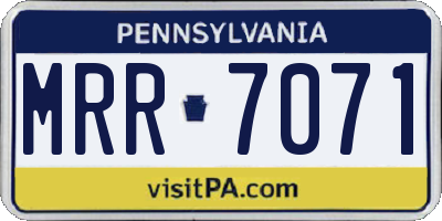PA license plate MRR7071