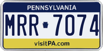 PA license plate MRR7074