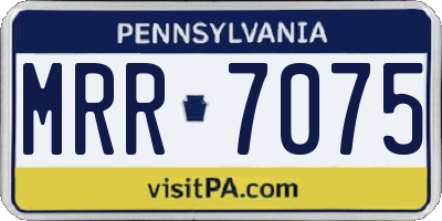 PA license plate MRR7075