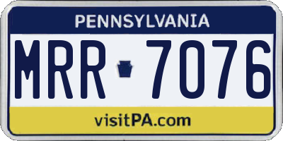 PA license plate MRR7076