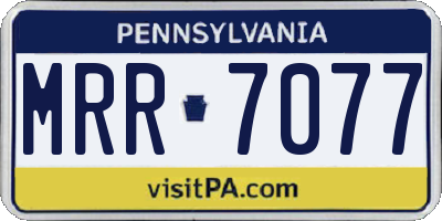 PA license plate MRR7077
