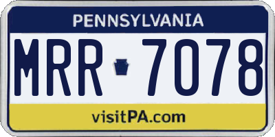 PA license plate MRR7078