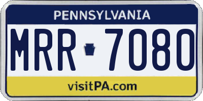 PA license plate MRR7080