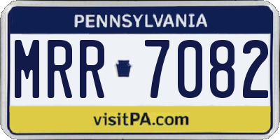 PA license plate MRR7082