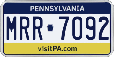 PA license plate MRR7092