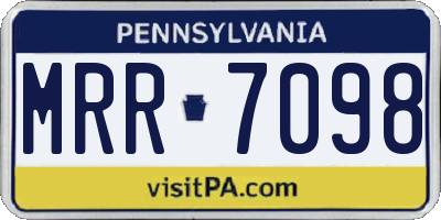 PA license plate MRR7098