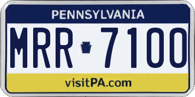 PA license plate MRR7100