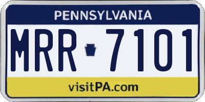PA license plate MRR7101