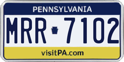 PA license plate MRR7102
