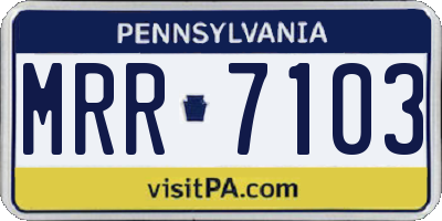 PA license plate MRR7103