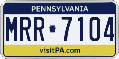 PA license plate MRR7104