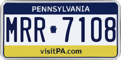 PA license plate MRR7108